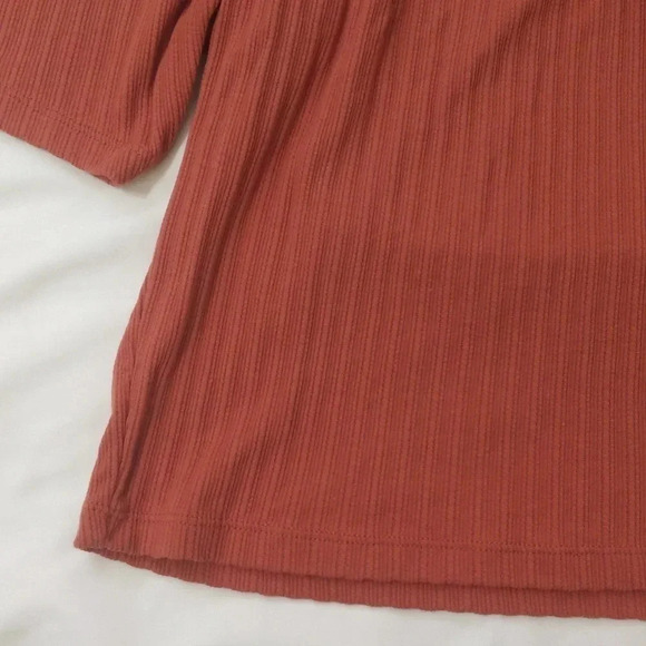 Madewell Knit Pointelle Peasant Top, Color Terracotta Size M - Picture 6 of 12